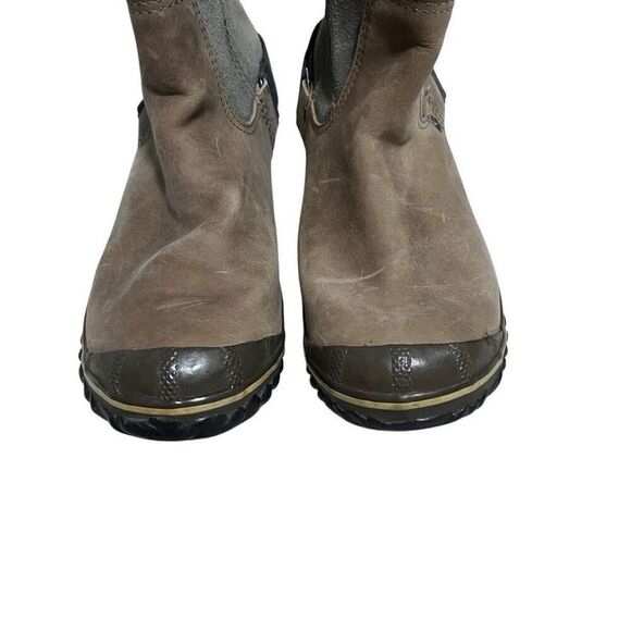 Sorel Brown Slim Shortie Boot Women Sz 9 Gray Waterproof Rubber Leather - Picture 7 of 10